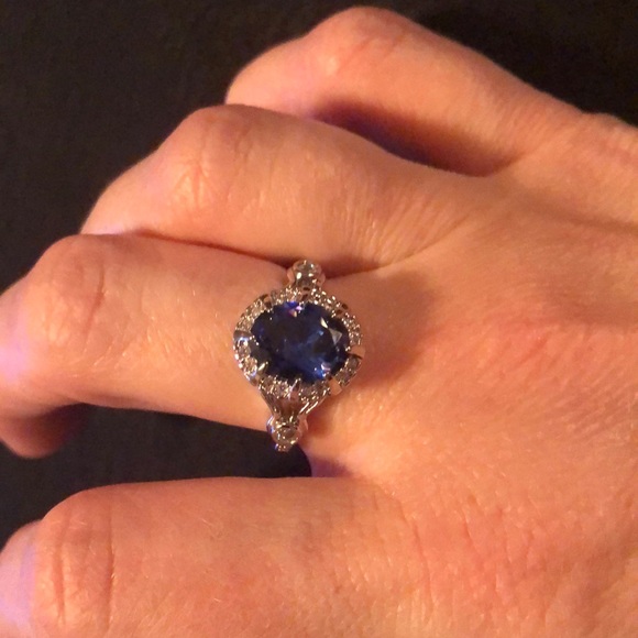 Blue CZ ring - Picture 5 of 5